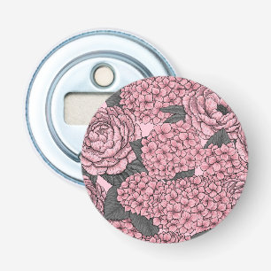 Floral bouquet in roze button flesopener