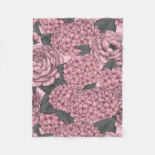 Floral bouquet in roze fleece deken (Voorkant)