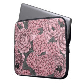 Floral bouquet in roze laptop sleeve (Voorkant Links)
