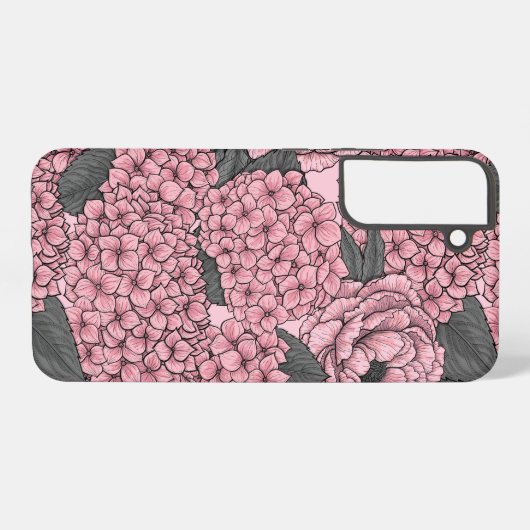 Floral bouquet in roze samsung galaxy hoesje (Achterkant horizontaal)