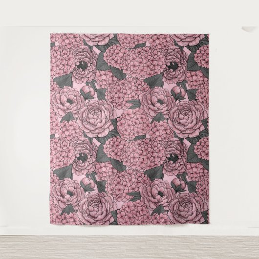 Floral bouquet in roze wandkleed (Voorkant)