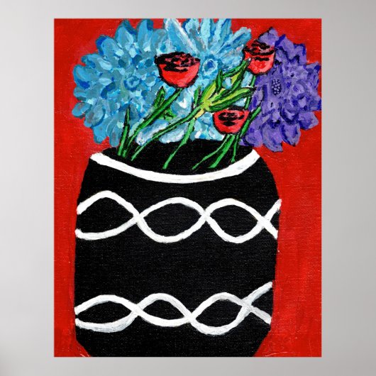 Floral Bouquet in Vase (Semi-Gloss) print (Voorkant)