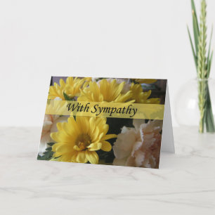 Floral Bouquet Large Font Sympathcard Kaart