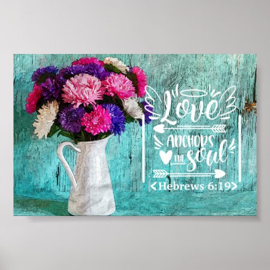 Floral Bouquet | Liefde Anchors De sol Poster (Voorkant)
