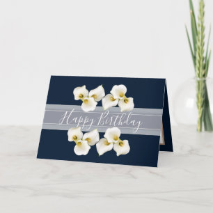  Floral Bouquet Lilies Vloeiende marine Kaart
