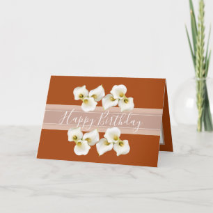 Floral Bouquet Lily Flower Oranje Birthday Kaart