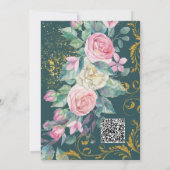 Floral Bouquet met Faux Gold Glitter Swirls Kaart (Achterkant)