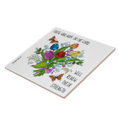 Floral Bouquet, met vers van Isaiah 40:31 Tegeltje (Zijkant)