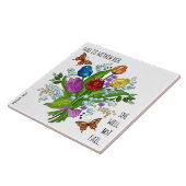 Floral Bouquet, met vers van Psalm 46:5 Tegeltje (Zijkant)