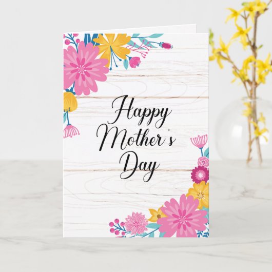 Floral Bouquet Moederdag Kaart (Gele Bloem)