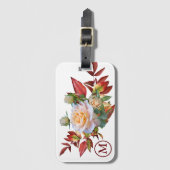 Floral Bouquet Monogrammed Luggage Bagagelabel (Voorkant (verticaal))