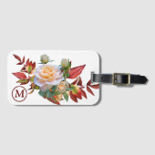 Floral Bouquet Monogrammed Luggage Bagagelabel (Voorkant (horizontaal))