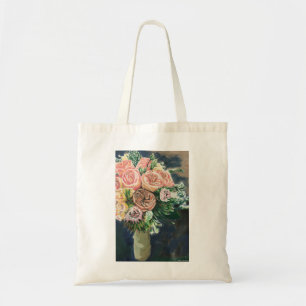 Floral Bouquet Monotype Print Canvas tas
