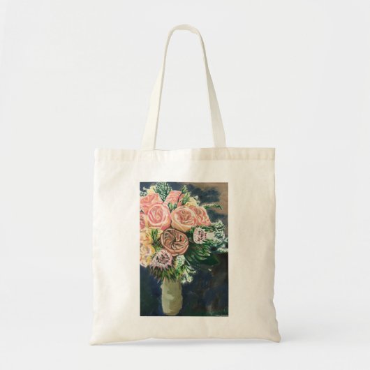 Floral Bouquet Monotype Print Canvas tas (Voorkant)