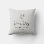 Floral Bouquet MR & MRS Quote for Couple Kussen (Achterkant)