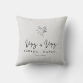 Floral Bouquet MRS & MRS Quote Lesbian Couple Kussen (Achterkant)