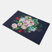 Floral Bouquet Navy Blue Deurmat (Schuin)