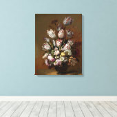 Floral Bouquet -  Nederlands nog steeds fijn kunst Canvas Afdruk (Insitu (Houten vloer))
