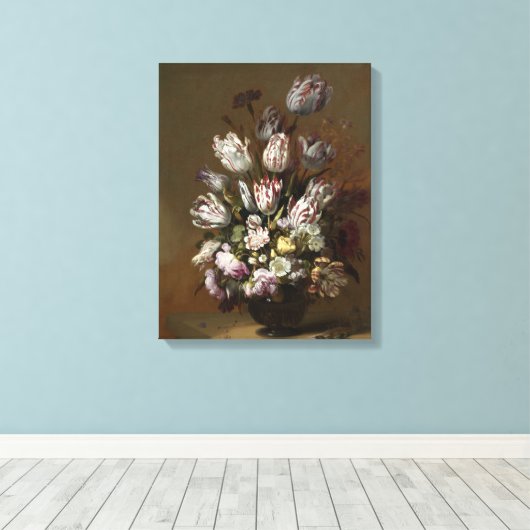 Floral Bouquet -  Nederlands nog steeds fijn kunst Canvas Afdruk (Insitu (Houten vloer))