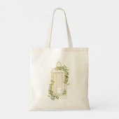 Floral Bouquet op een goudvogel Tote Bag (Achterkant)