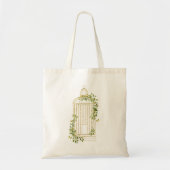 Floral Bouquet op een goudvogel Tote Bag (Voorkant)