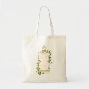 Floral Bouquet op een goudvogel Tote Bag