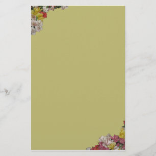Floral Bouquet op Light Gold Stationery Briefpapier