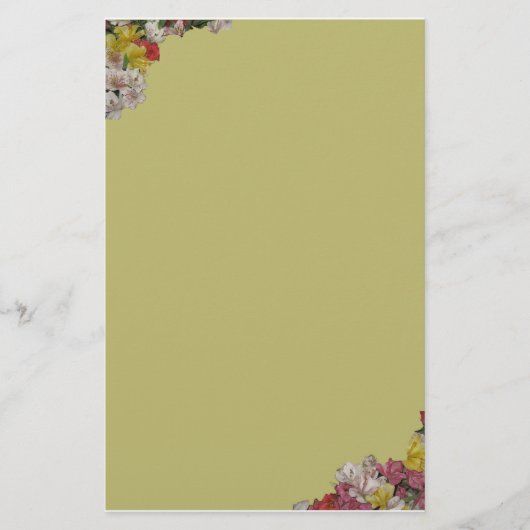 Floral Bouquet op Light Gold Stationery Briefpapier (Voorkant)
