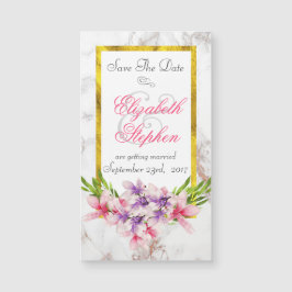 Floral Bouquet op White Marble Save the Date