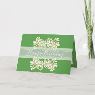 Floral Bouquet Orchid Flower Green Girl Birthday Kaart
