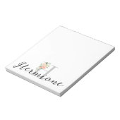 Floral Bouquet over Gepersonaliseerd Monogram en N Notitieblok (Linkerzijde)