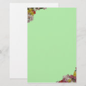 Floral Bouquet over Light Green Stationery Briefpapier (Voorkant / Achterkant)