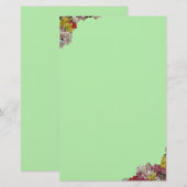 Floral Bouquet over Light Green Stationery Briefpapier (Voorkant / Achterkant)