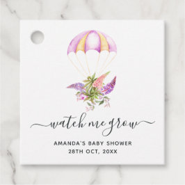 Floral Bouquet Parachute Baby shower Bedankjes Labels
