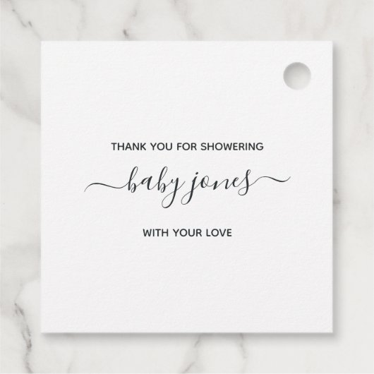 Floral Bouquet Parachute Baby shower Bedankjes Labels (Achterkant)