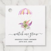 Floral Bouquet Parachute Baby shower Bedankjes Labels (Voorkant)