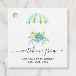 Floral Bouquet Parachute Baby shower Bedankjes Labels