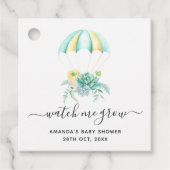 Floral Bouquet Parachute Baby shower Bedankjes Labels (Voorkant)