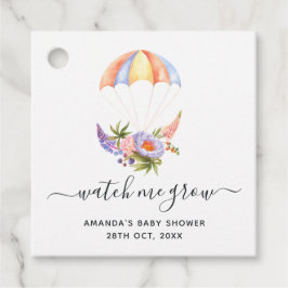 Floral Bouquet Parachute Baby shower Bedankjes Labels