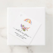 Floral Bouquet Parachute Baby shower Bedankjes Labels (In situ)