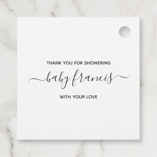 Floral Bouquet Parachute Baby shower Bedankjes Labels (Achterkant)