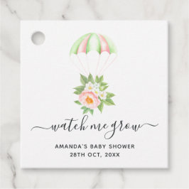 Floral Bouquet Parachute Baby shower Bedankjes Labels