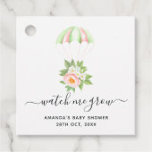 Floral Bouquet Parachute Baby shower Bedankjes Labels (Voorkant)