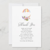 Floral Bouquet Parachute Baby shower Bedankkaart (Voorkant)