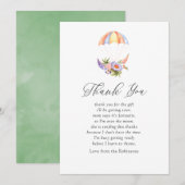 Floral Bouquet Parachute Baby shower Bedankkaart (Voorkant / Achterkant)