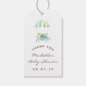Floral Bouquet Parachute Baby shower Cadeaulabel (Voorkant)