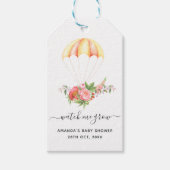 Floral Bouquet Parachute Baby shower Cadeaulabel (Voorkant)