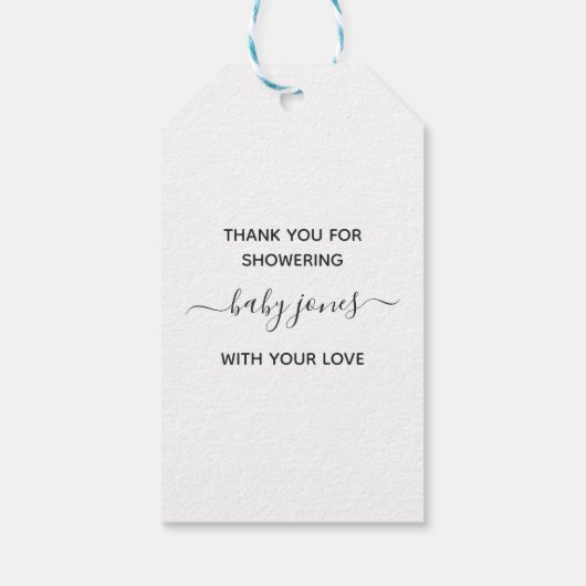 Floral Bouquet Parachute Baby shower Cadeaulabel (Achterkant)