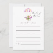 Floral Bouquet Parachute Baby shower Mam Advice Kaart (Voorkant)