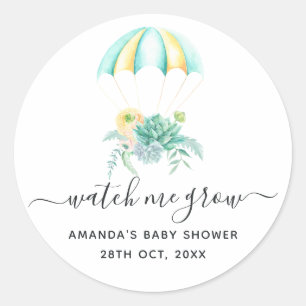 Floral Bouquet Parachute Baby shower Ronde Sticker